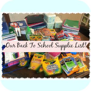 Our 2015 Back To School Supplies!